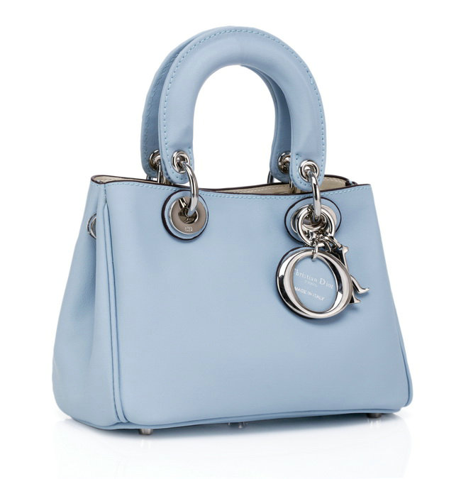 mini Christian Dior diorissimo nappa leather bag 0902 light blue